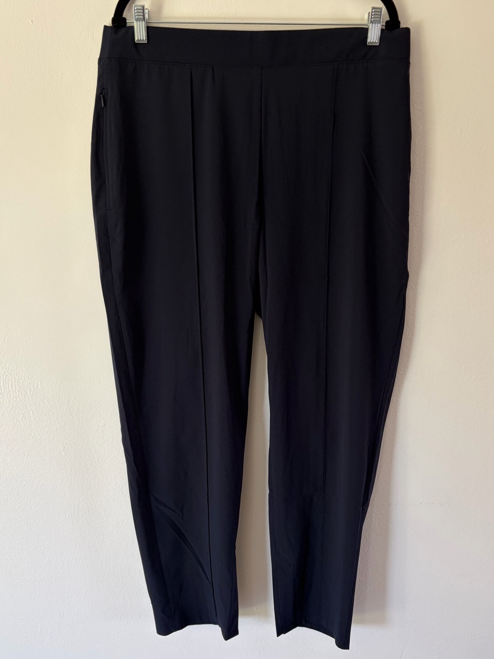 Chico’s Blue Stretch Dress Slacks Comfort Waistband Straight Leg Ankle Crop